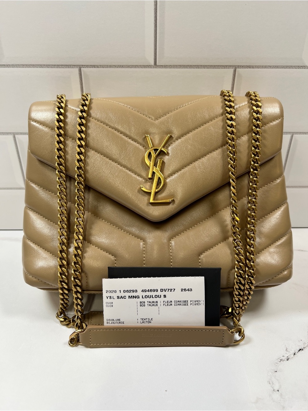 YSL Yves Saint Laurent Small LouLou Lou Lou Flap Handbag Shoulder Bag Purse